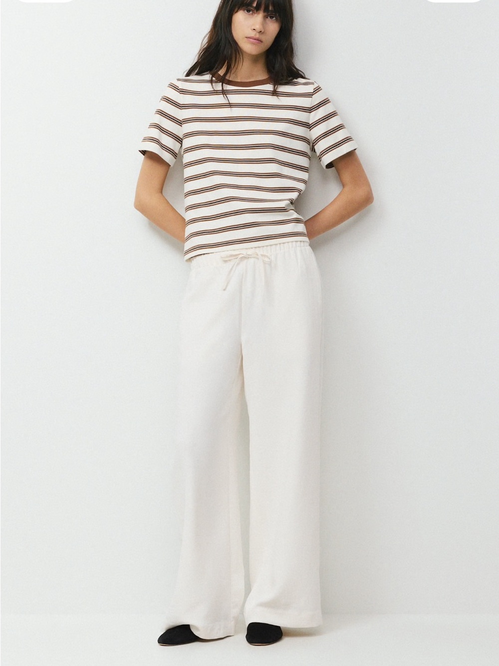 Aritzia NWOT The Lodge Pant Light Crepette Birch Size Medium - Picture 5 of 15